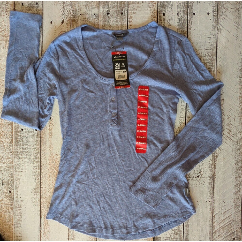 Brand New Eddie Bauer Ribbed Blue Long Sleeve